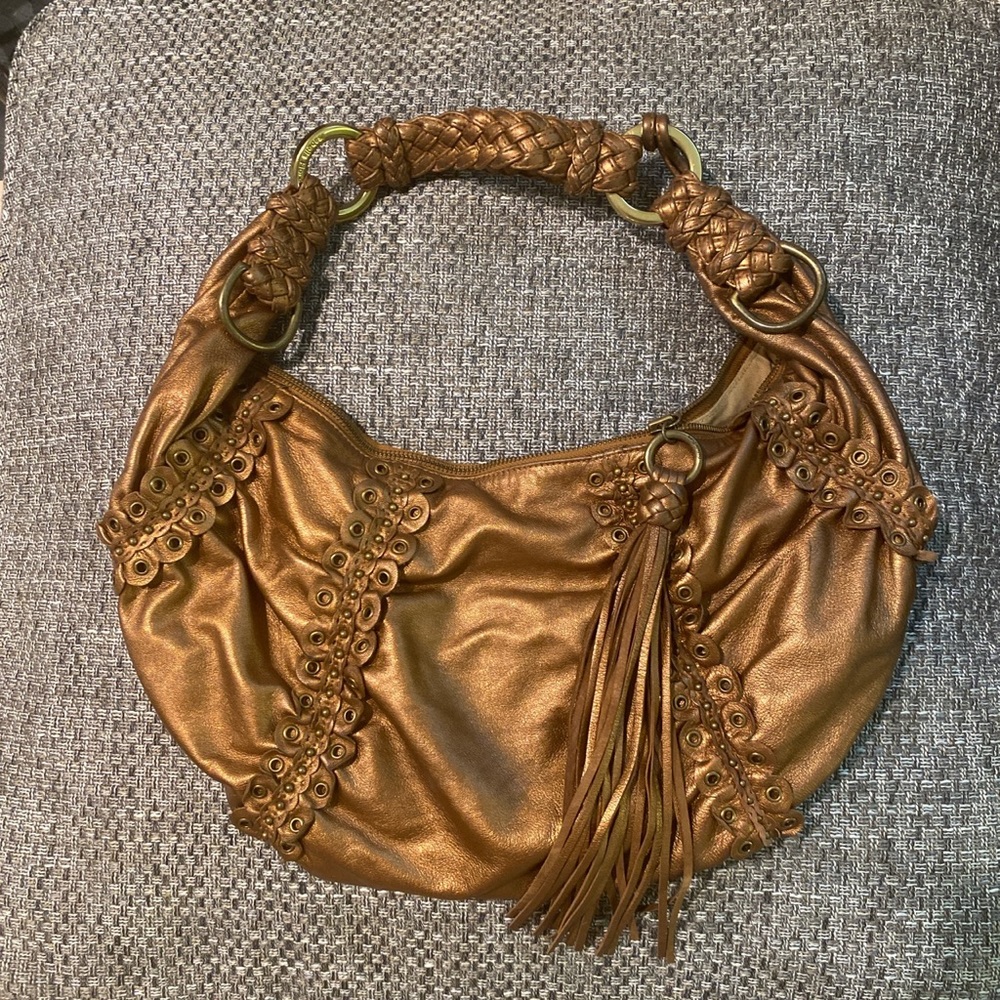 Vintage Isabella Fiore Genuine Soft Glove Leather Embellished Hand/Shoulder Bag - Picture 12 of 16